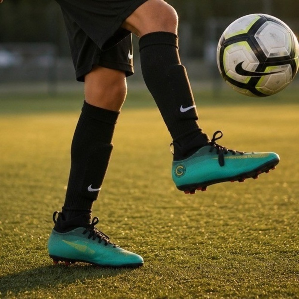 Nike Mercurial Superfly 6 CR7 MG‎ Jade Gold Youth Soccer Cleats 5.5Y AJ3111-390